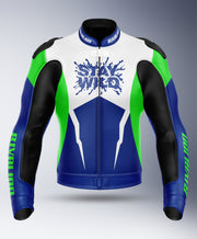 Stay Wild Motorcycle Men Leather Racing Jacket