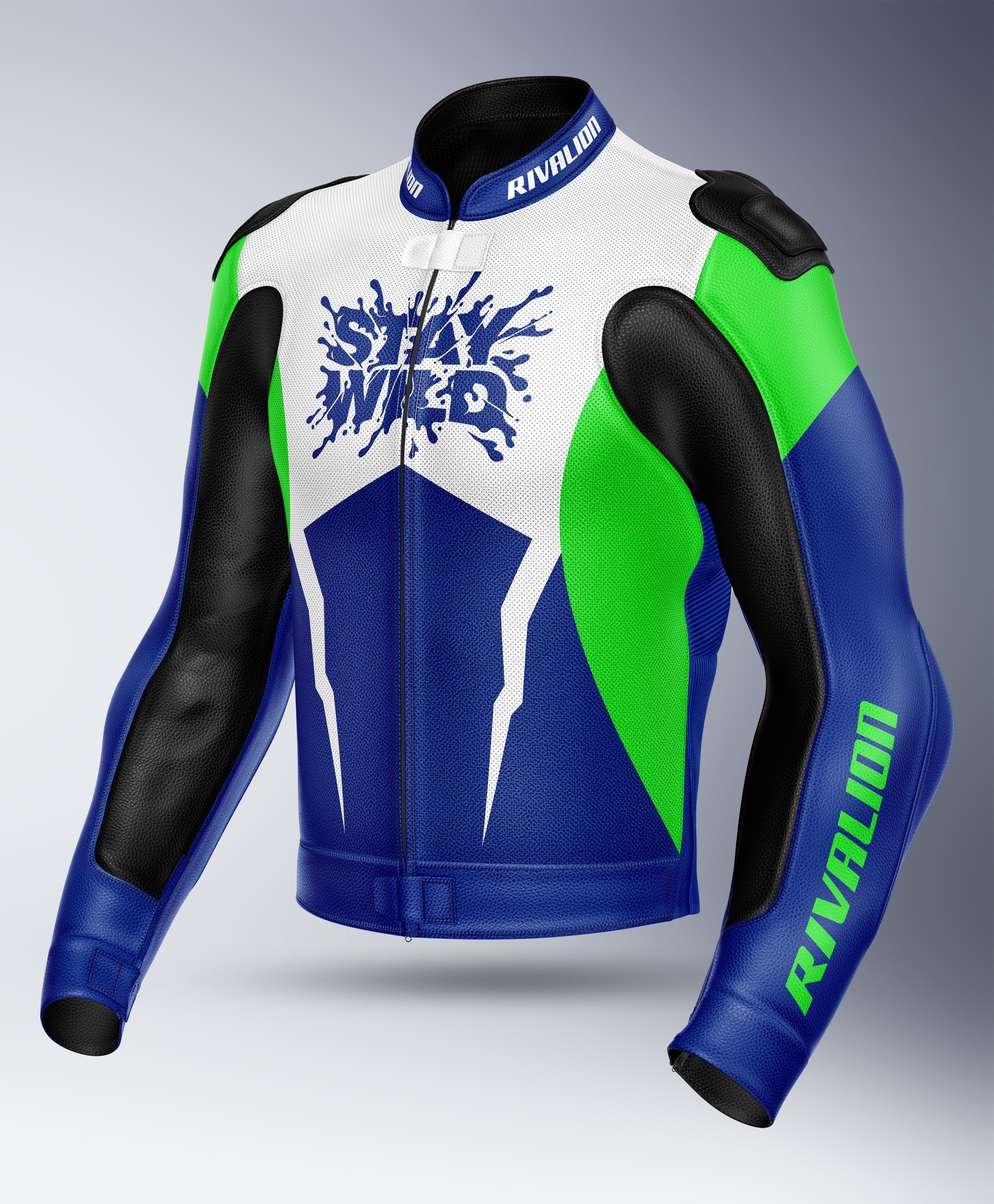 Stay Wild Motorcycle Men Leather Racing Jacket