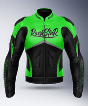 Rockstar Motorcycle Men Leather Racing Jacket