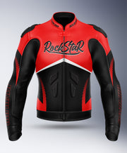R2 Rockstar Motorcycle Men Leather Racing Jacket