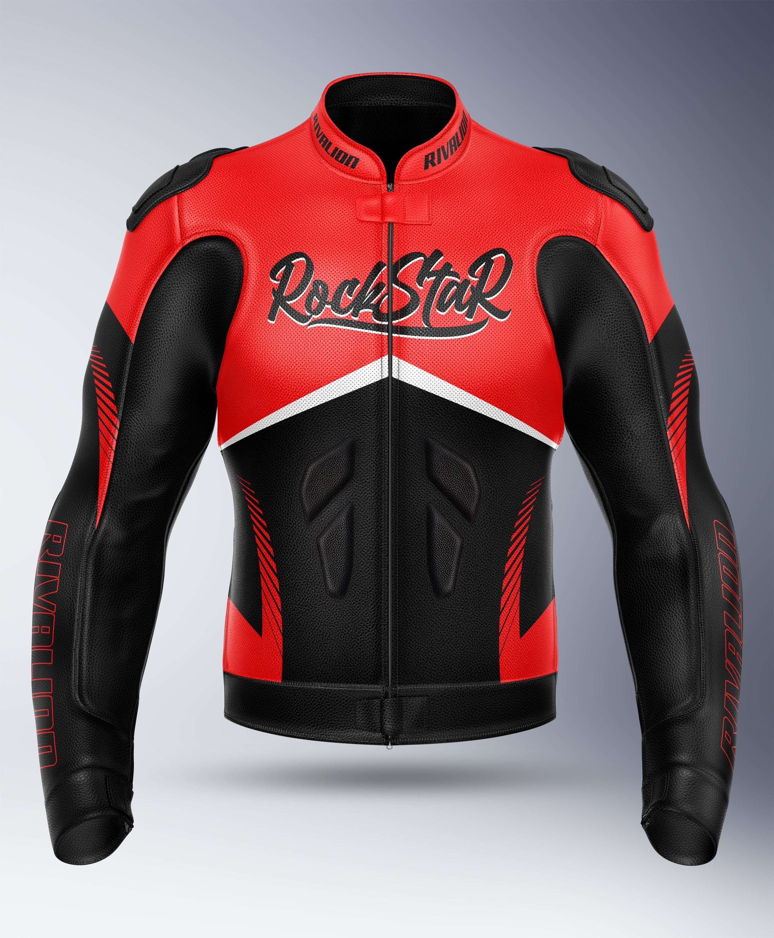 R2 Rockstar Motorcycle Men Leather Racing Jacket