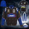Jimmie Johnson JH Design Lowe's Twill Driver Uniform Full-Snap Jacket – Black. (FREE T-shirt, FREE Beanie Cap, FREE Scarf, FREE Bag)
