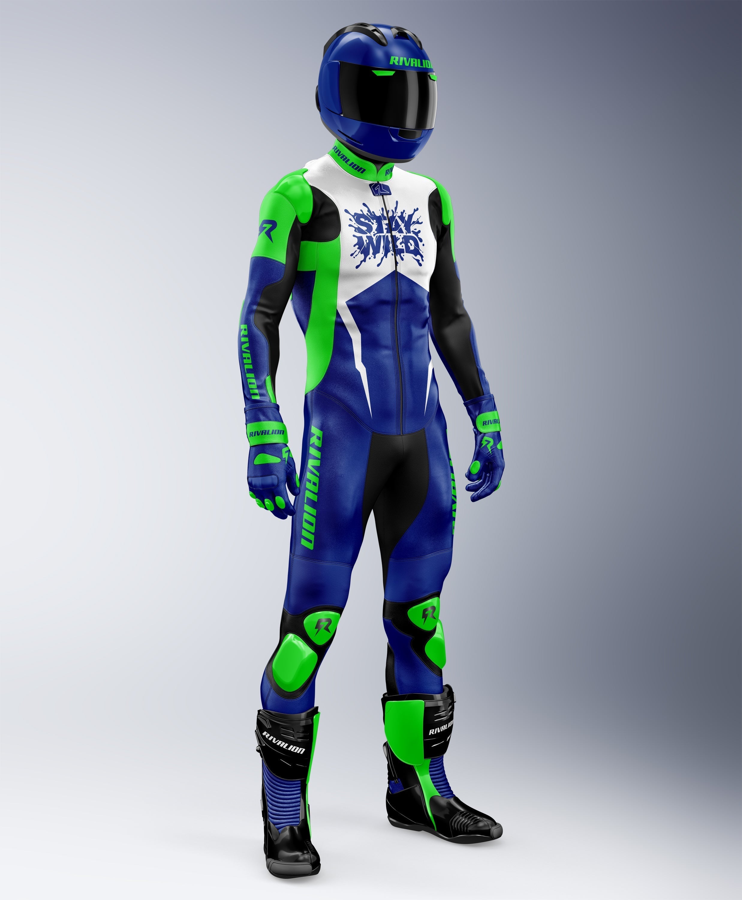Stay Wild Motorcycle Men Leather Racing Suit