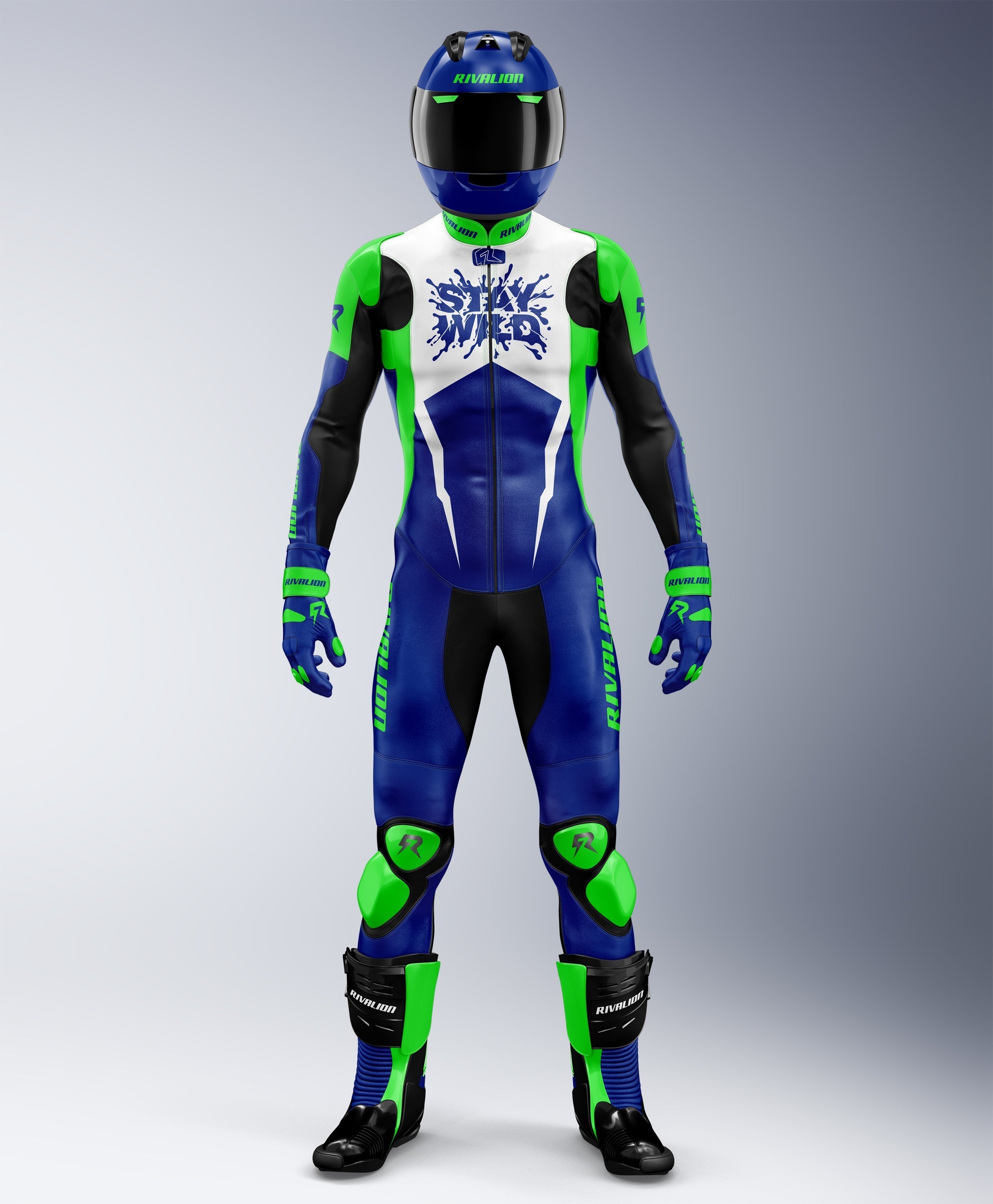 Stay Wild Motorcycle Men Leather Racing Suit