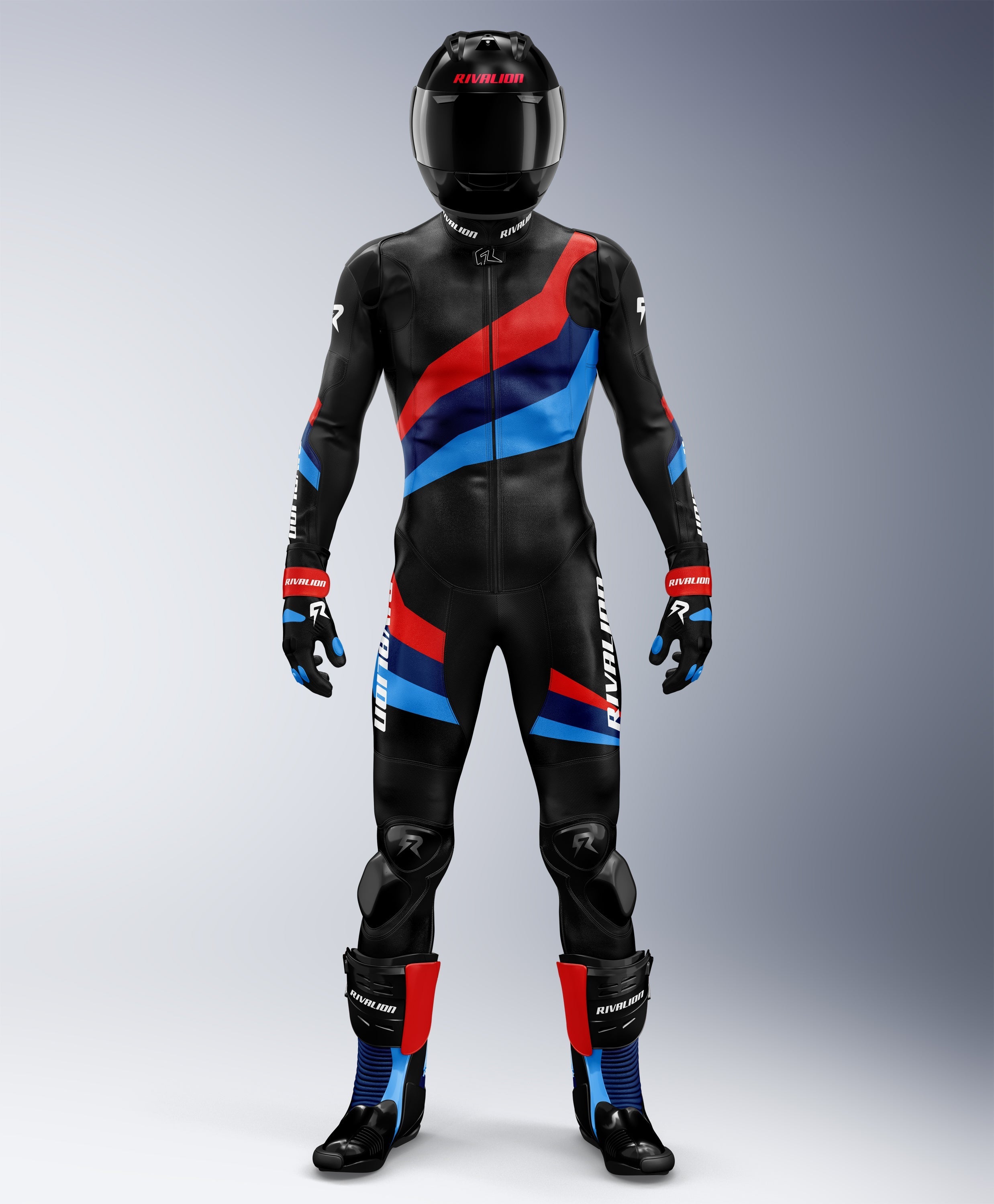RV1 BMW Black Motorcycle Men Leather Racing Suit